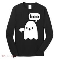 Thumbs Down Ghost Screaming Boo Disapproval Ghost Halloween Long Sleeve Shirt thumb 0