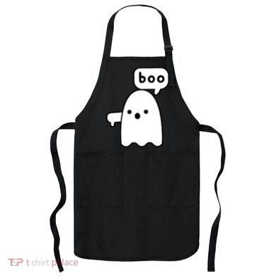 Thumbs Down Ghost Screaming Boo Disapproval Ghost Halloween Apron