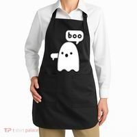 Thumbs Down Ghost Screaming Boo Disapproval Ghost Halloween Apron thumb 2