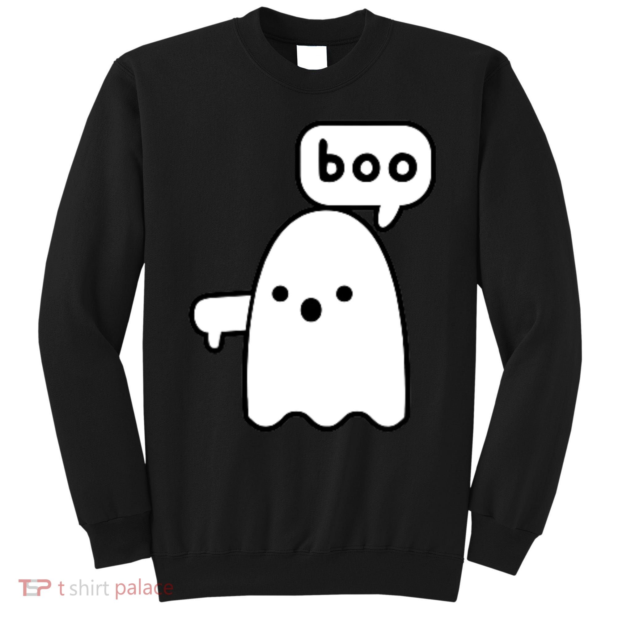 Thumbs Down Ghost Screaming Boo Disapproval Ghost Halloween Sweatshirt