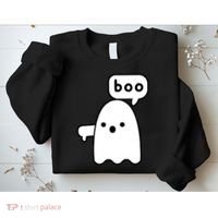 Thumbs Down Ghost Screaming Boo Disapproval Ghost Halloween Sweatshirt thumb 2