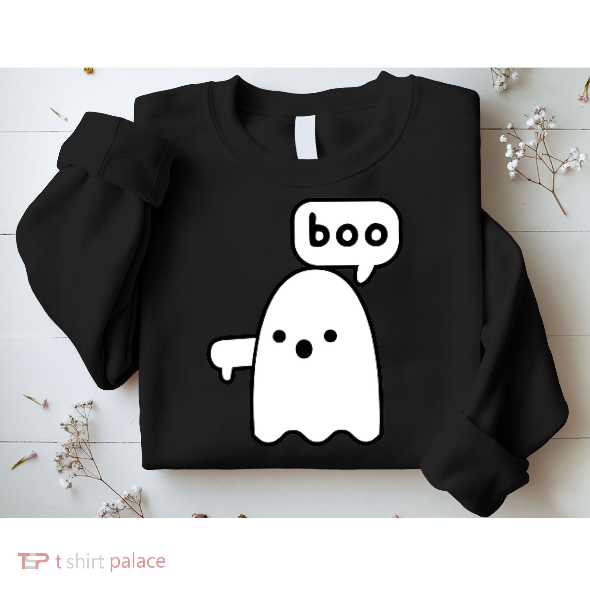 Thumbs Down Ghost Screaming Boo Disapproval Ghost Halloween Sweatshirt