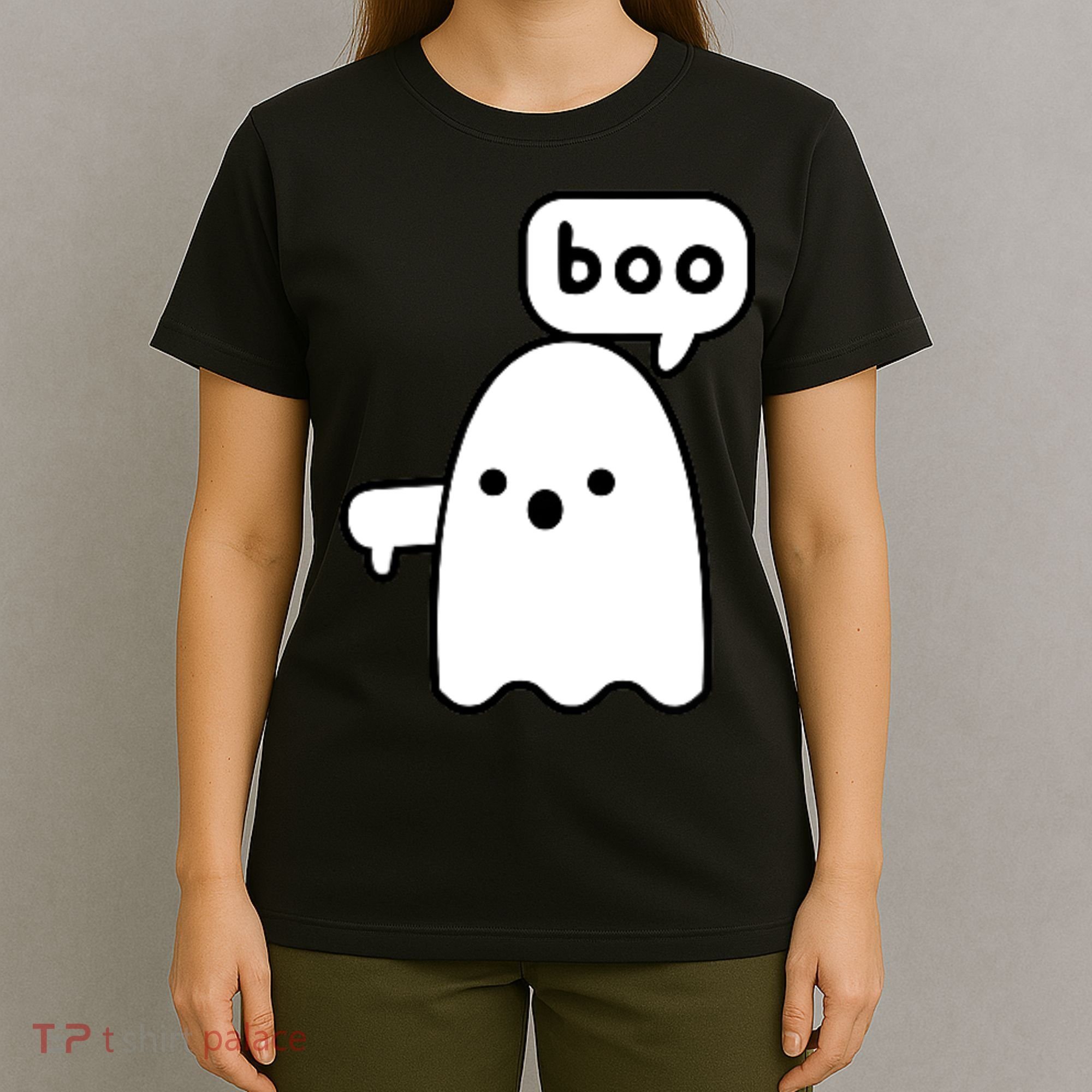 Thumbs Down Ghost Screaming Boo Disapproval Ghost Halloween T-Shirt