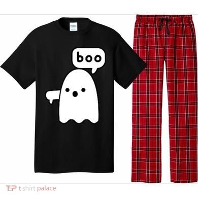 Thumbs Down Ghost Screaming Boo Disapproval Ghost Halloween Pajama Set