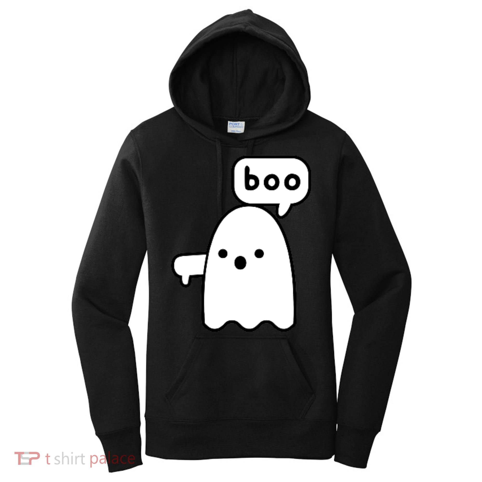 Thumbs Down Ghost Screaming Boo Disapproval Ghost Halloween Women's Hoodie