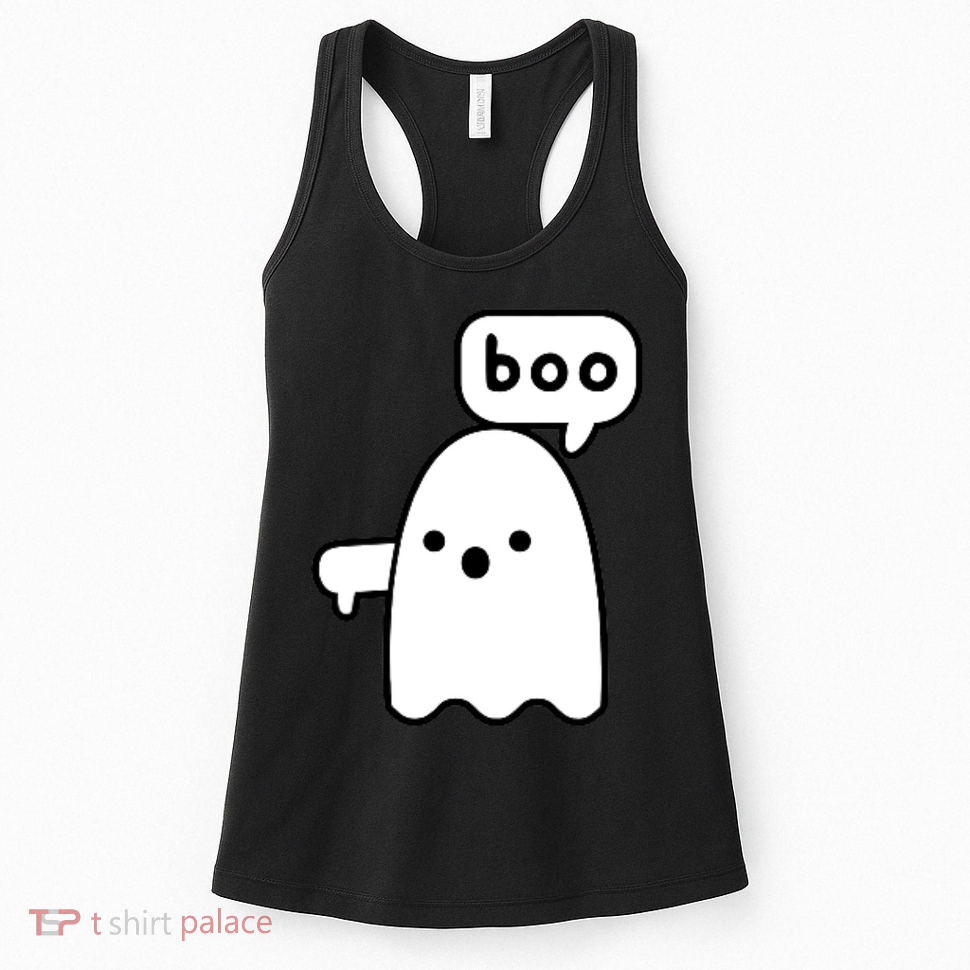 Thumbs Down Ghost Screaming Boo Disapproval Ghost Halloween Women's Tank Top