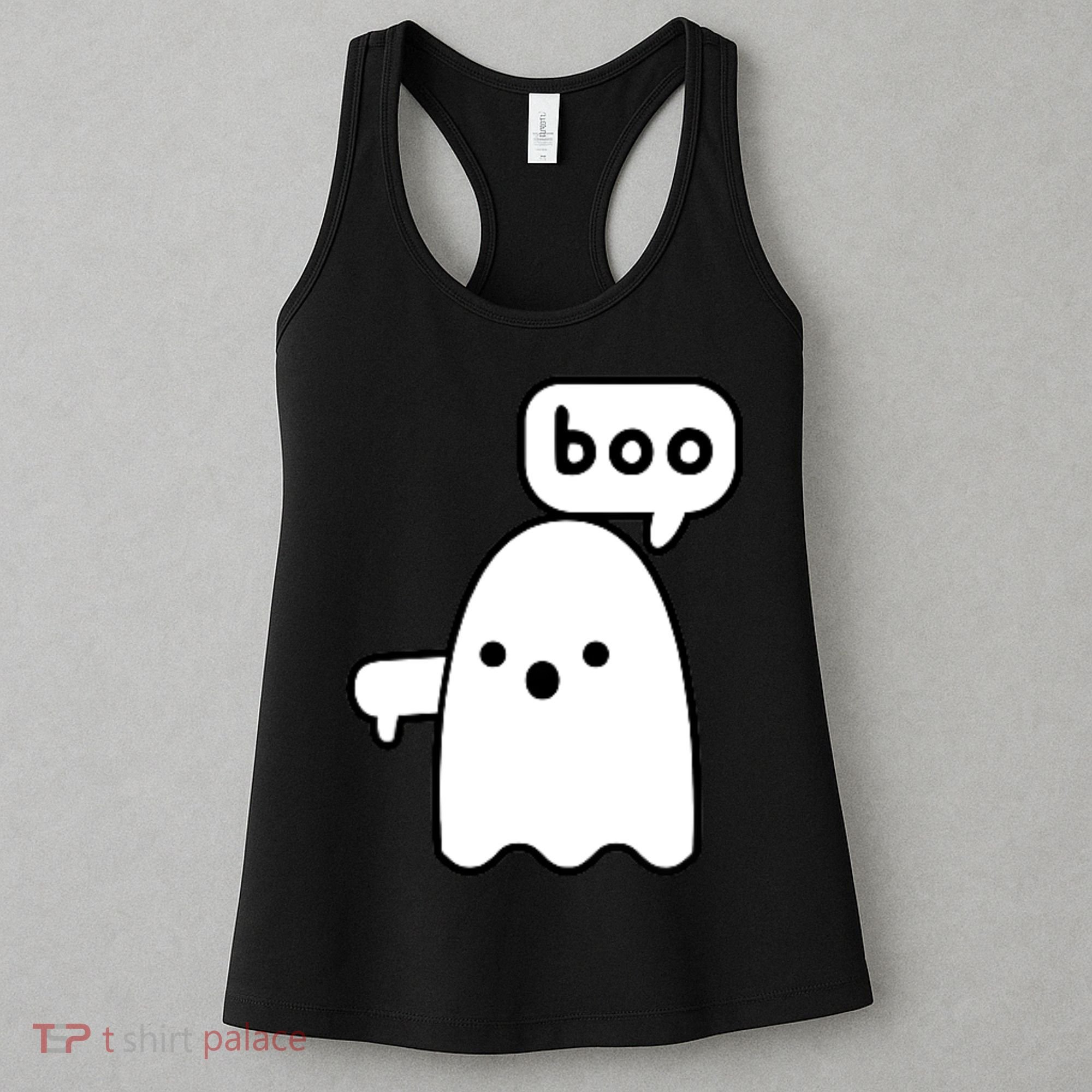 Thumbs Down Ghost Screaming Boo Disapproval Ghost Halloween Women's Tank Top