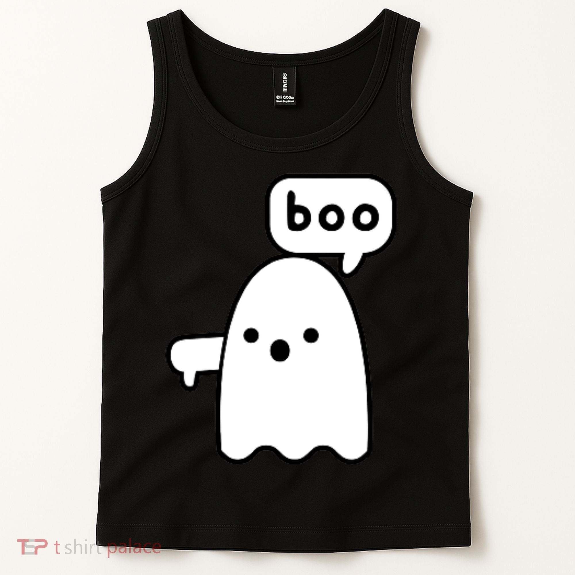 Thumbs Down Ghost Screaming Boo Disapproval Ghost Halloween Tank Top