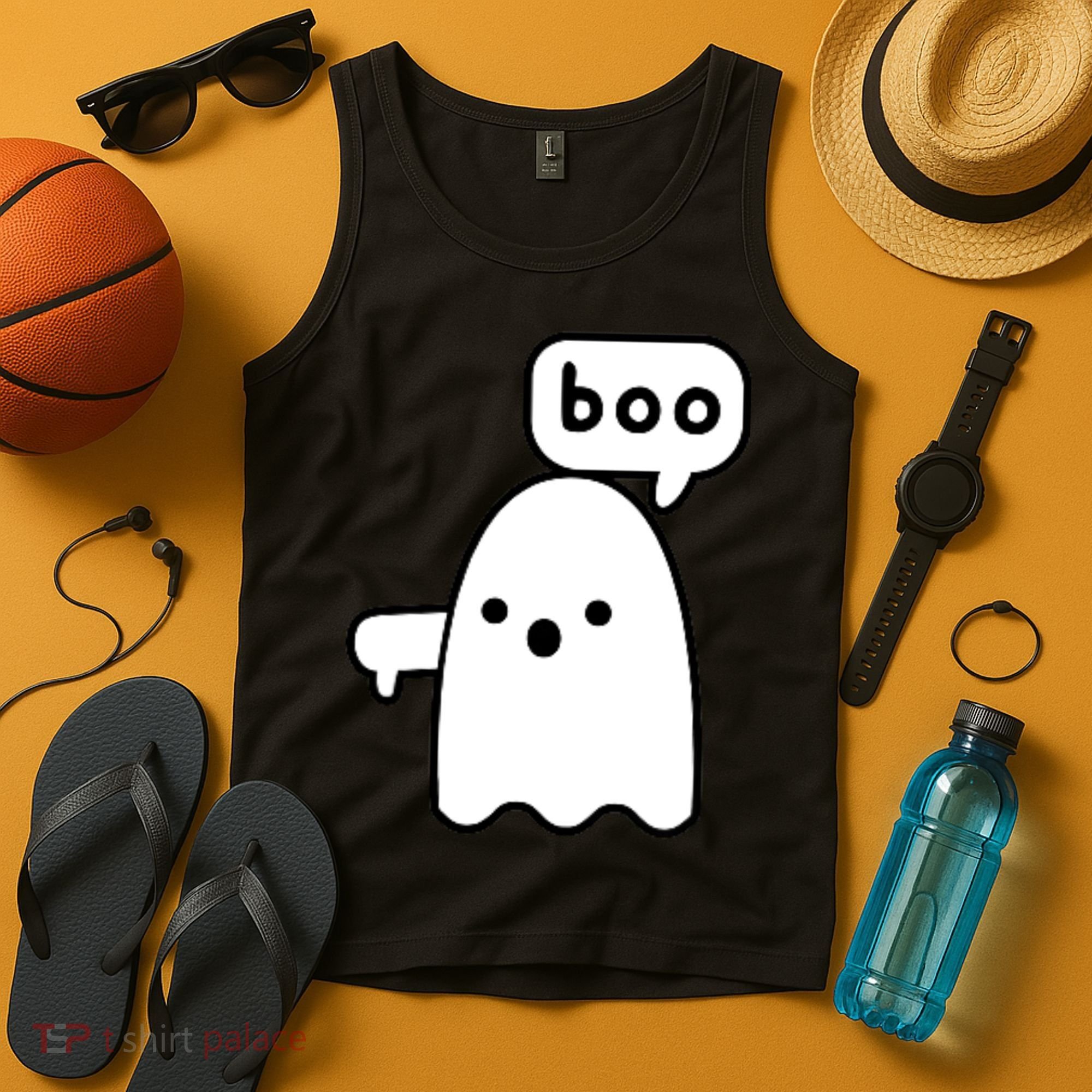 Thumbs Down Ghost Screaming Boo Disapproval Ghost Halloween Tank Top