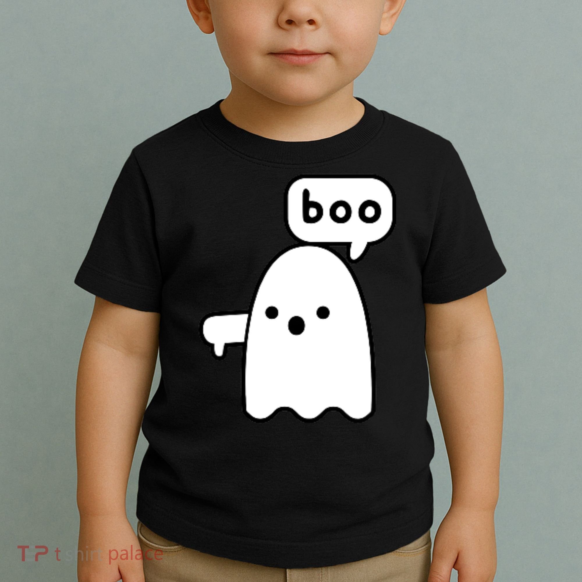 Thumbs Down Ghost Screaming Boo Disapproval Ghost Halloween Toddler T-Shirt