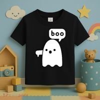 Thumbs Down Ghost Screaming Boo Disapproval Ghost Halloween Toddler T-Shirt thumb 3