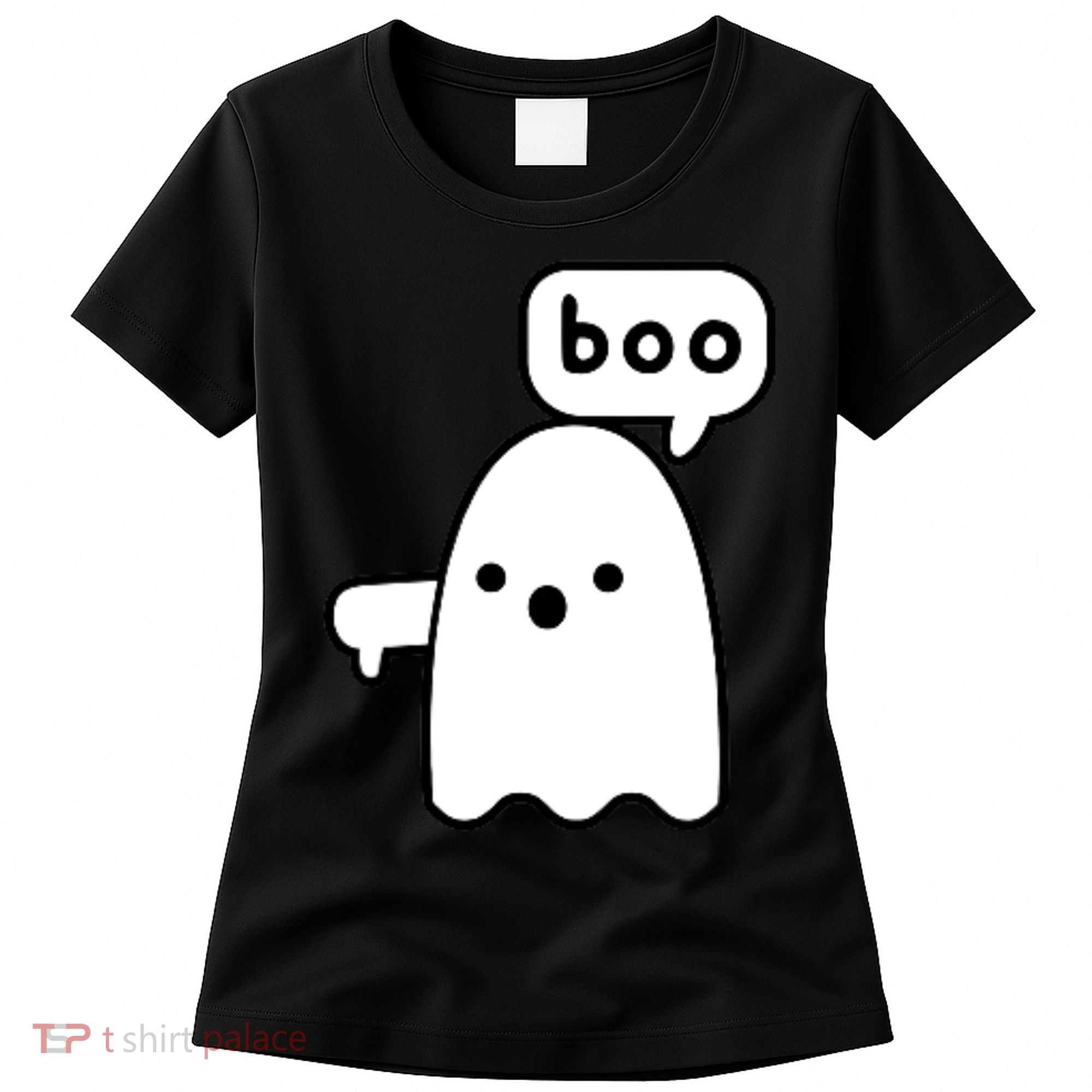 Thumbs Down Ghost Screaming Boo Disapproval Ghost Halloween Women's T-Shirt