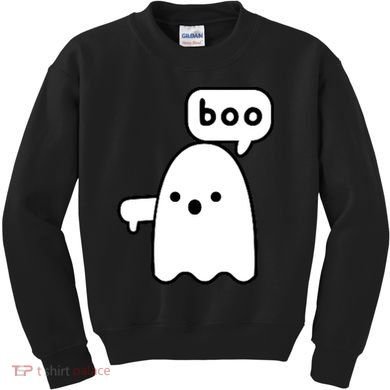 Thumbs Down Ghost Screaming Boo Disapproval Ghost Halloween Kids Sweatshirt