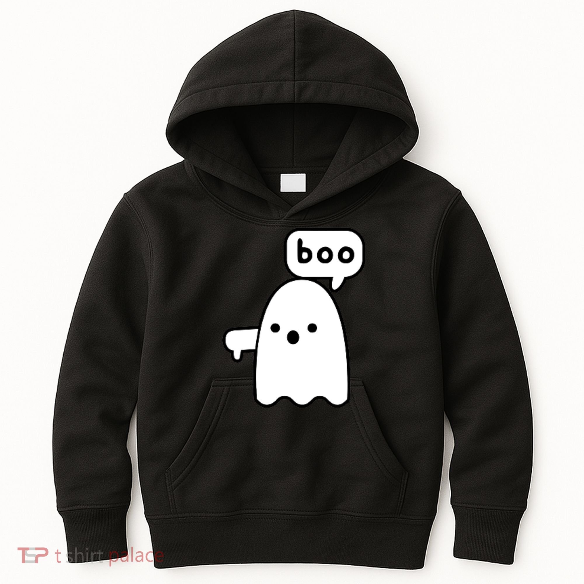 Thumbs Down Ghost Screaming Boo Disapproval Ghost Halloween Kids Hoodie