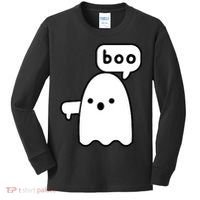 Thumbs Down Ghost Screaming Boo Disapproval Ghost Halloween Kids Long Sleeve Shirt thumb 0