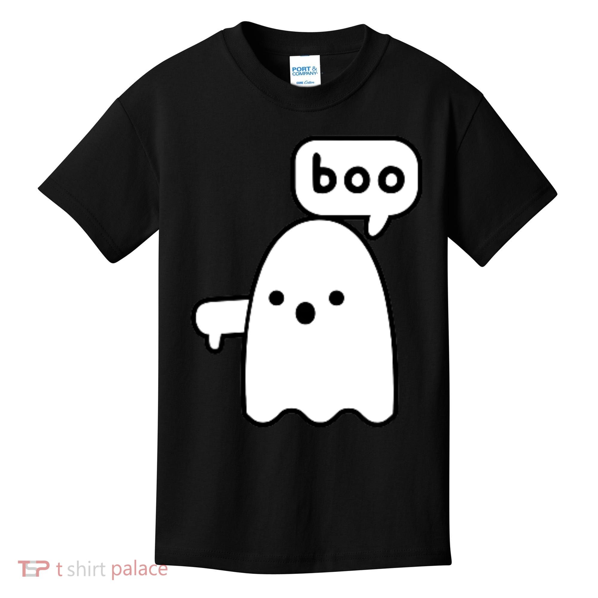 Thumbs Down Ghost Screaming Boo Disapproval Ghost Halloween Kids T-Shirt