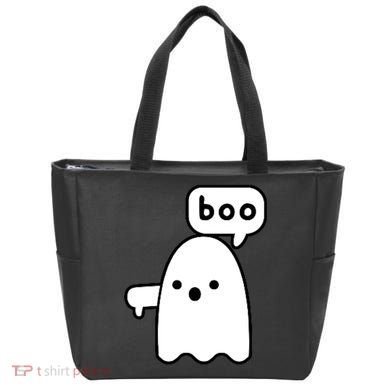 Thumbs Down Ghost Screaming Boo Disapproval Ghost Halloween Tote Bag