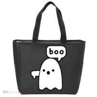 Thumbs Down Ghost Screaming Boo Disapproval Ghost Halloween Tote Bag thumb 0