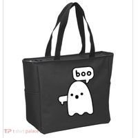 Thumbs Down Ghost Screaming Boo Disapproval Ghost Halloween Tote Bag thumb 2