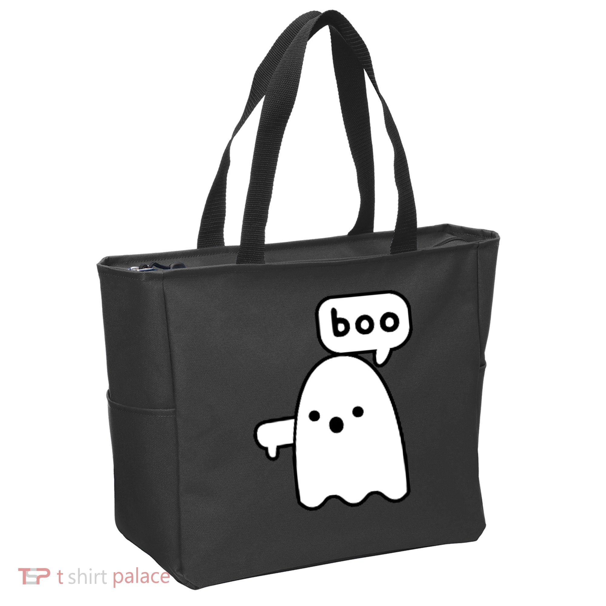 Thumbs Down Ghost Screaming Boo Disapproval Ghost Halloween Tote Bag