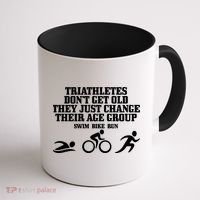 Triathletes Don't Get Old Swim Bike Run Funny Triathlon Cute Gift Coffee Mug thumb 1