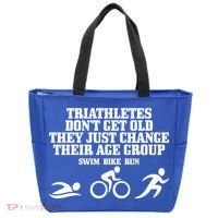Triathletes Don't Get Old Swim Bike Run Funny Triathlon Cute Gift Tote Bag thumb 0