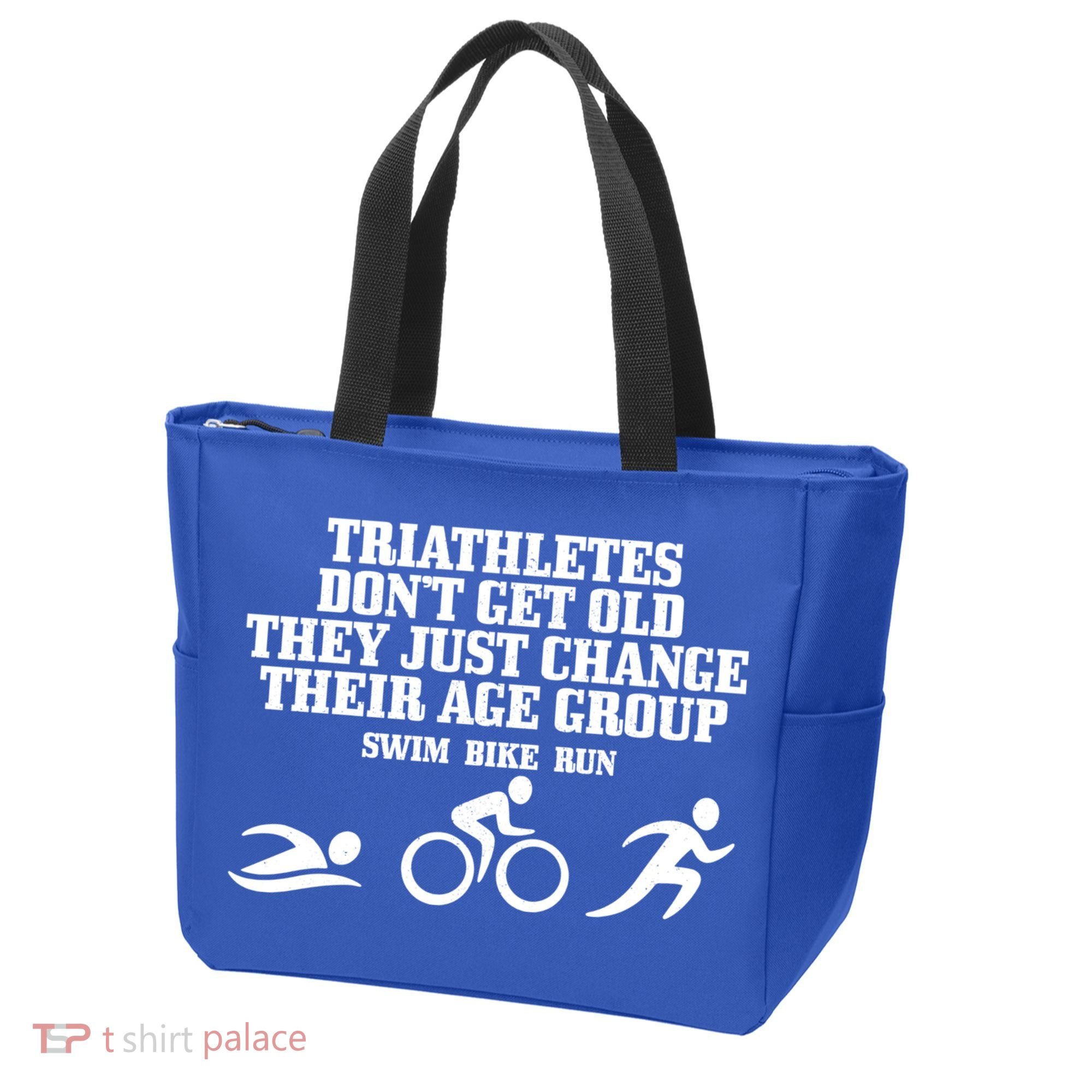 Triathletes Don't Get Old Swim Bike Run Funny Triathlon Cute Gift Tote Bag