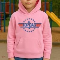 Top Dad Gift For Dad For Fathers Day Funny Top Gun Kids Hoodie thumb 2