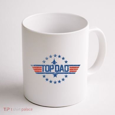 Top Dad Gift For Dad For Fathers Day Funny Top Gun Coffee Mug back