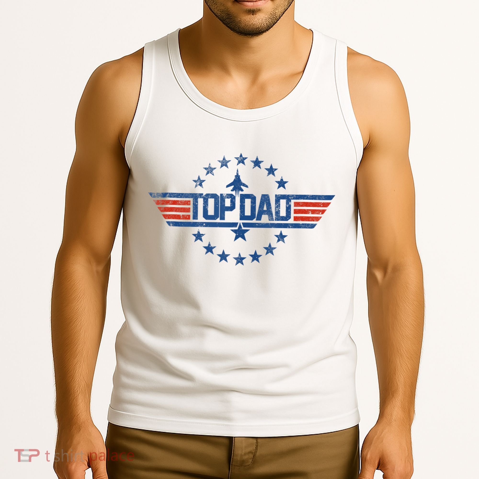 Top Dad Gift For Dad For Fathers Day Funny Top Gun Tank Top
