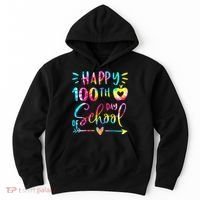 Tie Dye Happy 100th Day Of School Teacher Student 100 Days Hoodie thumb 0