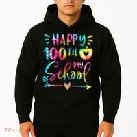 Tie Dye Happy 100th Day Of School Teacher Student 100 Days Hoodie thumb 2