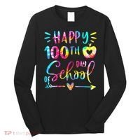 Tie Dye Happy 100th Day Of School Teacher Student 100 Days Long Sleeve Shirt thumb 0