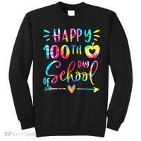 Tie Dye Happy 100th Day Of School Teacher Student 100 Days Sweatshirt thumb 0