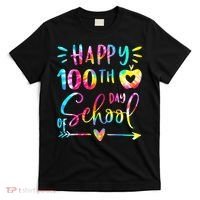 Tie Dye Happy 100th Day Of School Teacher Student 100 Days T-Shirt thumb 0
