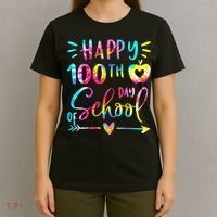 Tie Dye Happy 100th Day Of School Teacher Student 100 Days T-Shirt thumb 4