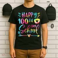 Tie Dye Happy 100th Day Of School Teacher Student 100 Days T-Shirt thumb 6