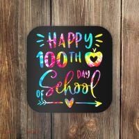 Tie Dye Happy 100th Day Of School Teacher Student 100 Days Coaster thumb 0