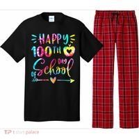 Tie Dye Happy 100th Day Of School Teacher Student 100 Days Pajama Set thumb 0