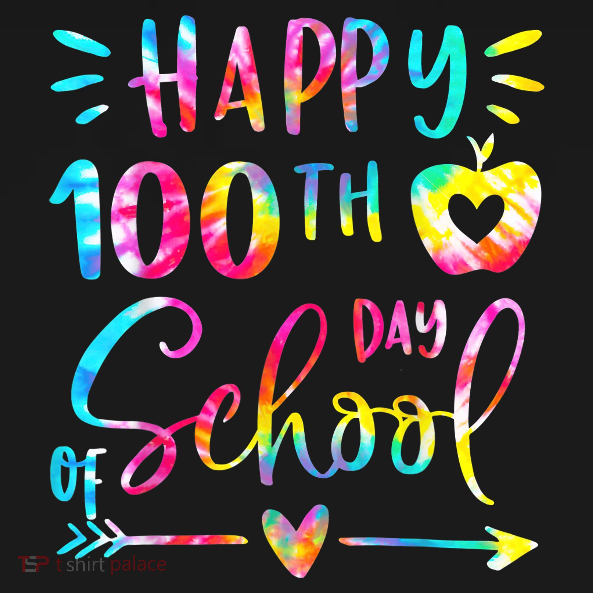 Tie Dye Happy 100th Day Of School Teacher Student 100 Days Women's Hoodie