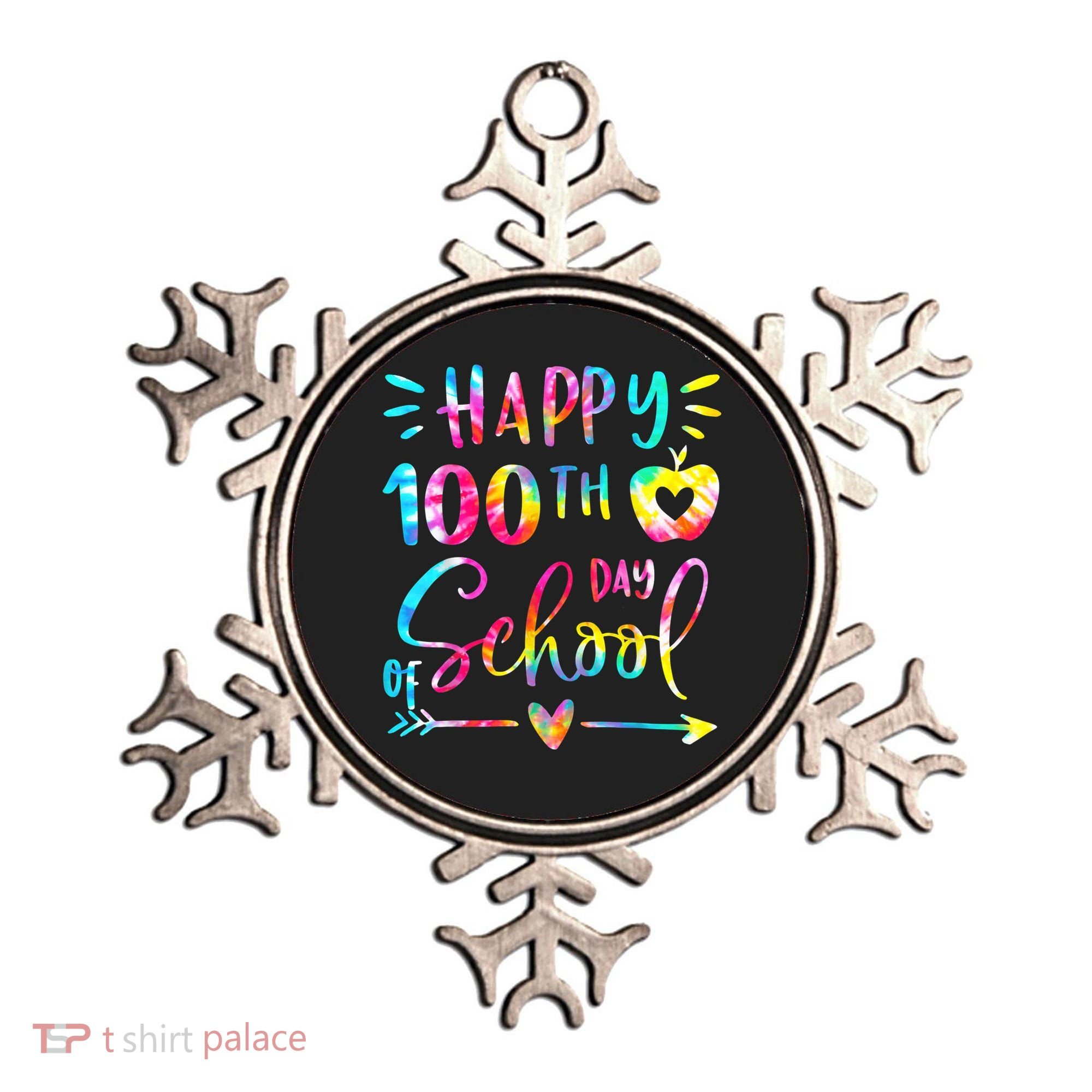 Tie Dye Happy 100th Day Of School Teacher Student 100 Days Ornament
