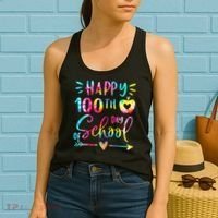 Tie Dye Happy 100th Day Of School Teacher Student 100 Days Women's Tank Top thumb 2