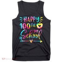 Tie Dye Happy 100th Day Of School Teacher Student 100 Days Tank Top thumb 0