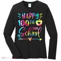 Tie Dye Happy 100th Day Of School Teacher Student 100 Days Women's Long Sleeve Shirt thumb 0
