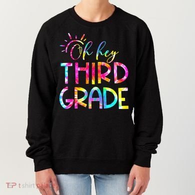 Tie Dye Hello 3rd Third Grade Teacher Student Back To School Women's Sweatshirt