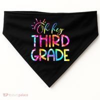 Tie Dye Hello 3rd Third Grade Teacher Student Back To School USA-Made Doggie Bandana thumb 0