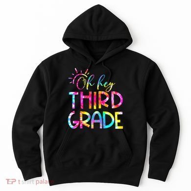 Tie Dye Hello 3rd Third Grade Teacher Student Back To School Hoodie