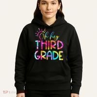 Tie Dye Hello 3rd Third Grade Teacher Student Back To School Hoodie thumb 5