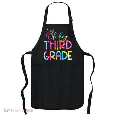 Tie Dye Hello 3rd Third Grade Teacher Student Back To School Apron