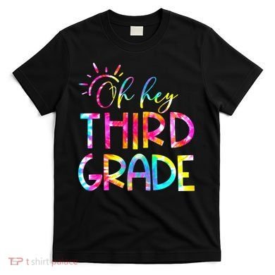 Tie Dye Hello 3rd Third Grade Teacher Student Back To School T-Shirt